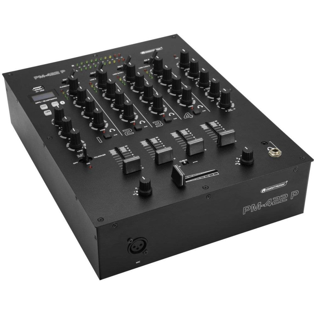 OMNITRONIC PM-422P Mixer Dj 4 Canali con Bluetooth e Usb