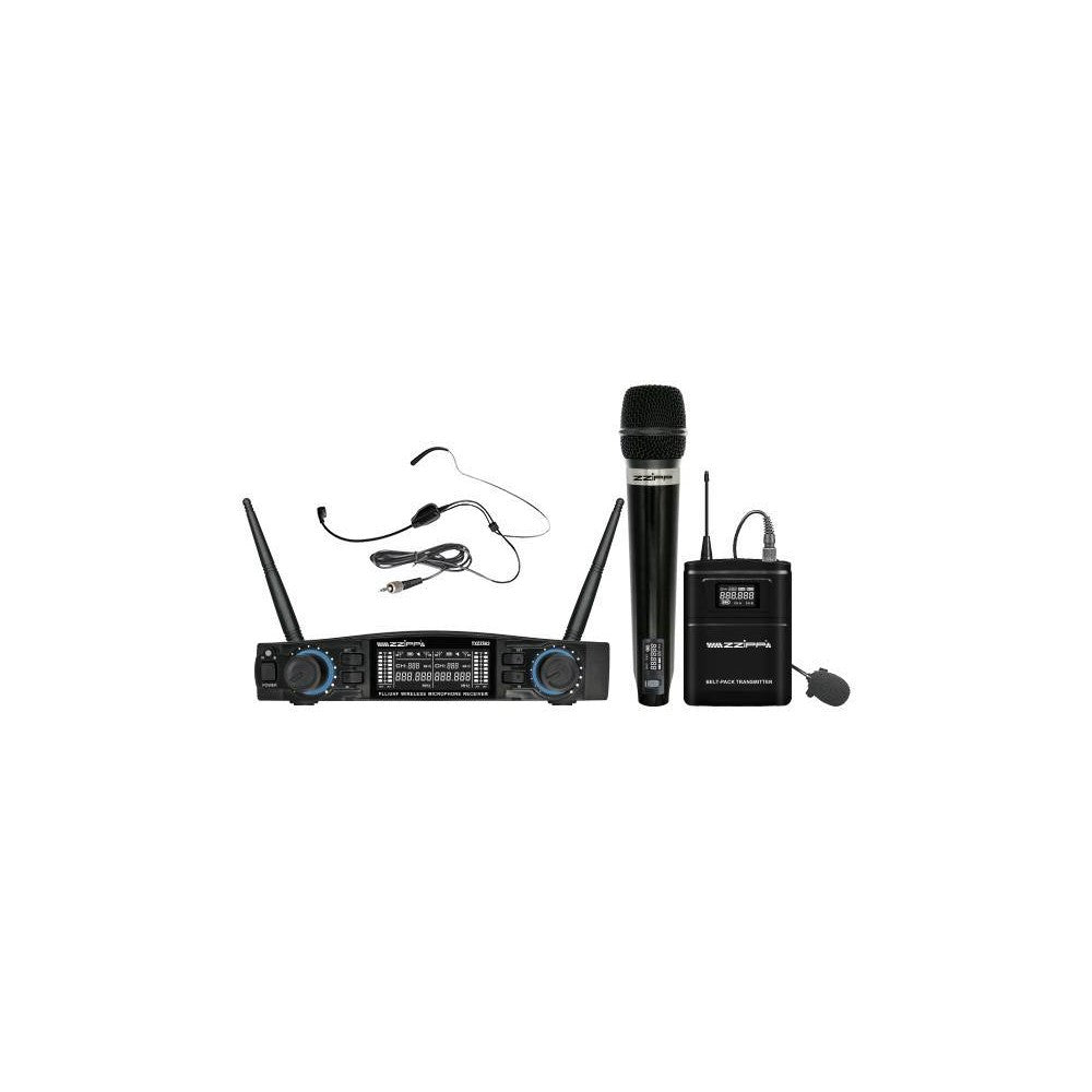 ZZIPP TXZZ582 Set radiomicrofono UHF 48 canali con 2 trasmettitori