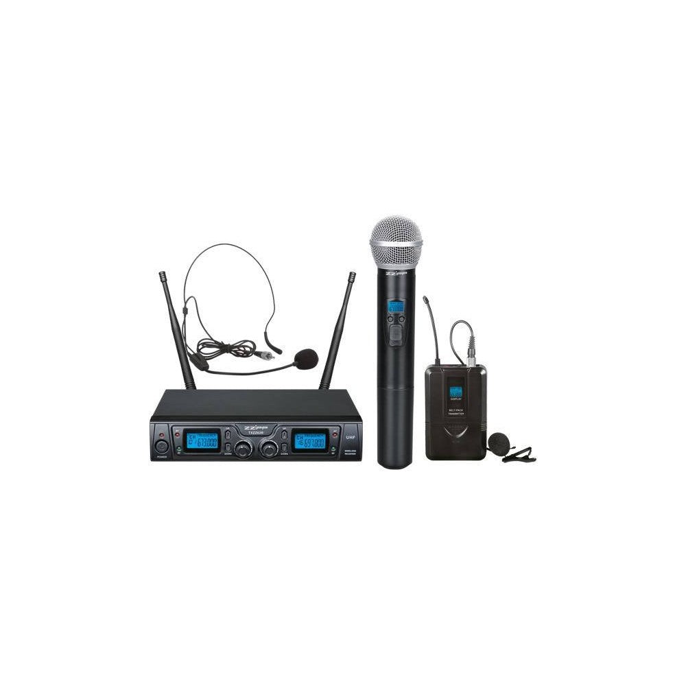 ZZIPP TXZZ622 Set doppio radiomicrofono UHF 16 canali con 2 trasmettitori