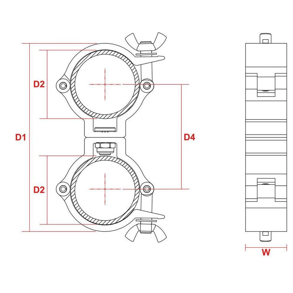 BeamZ BC50-100D Swivel Coupler Sl100kg Al