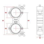BeamZ BC50-100D Swivel Coupler Sl100kg Al