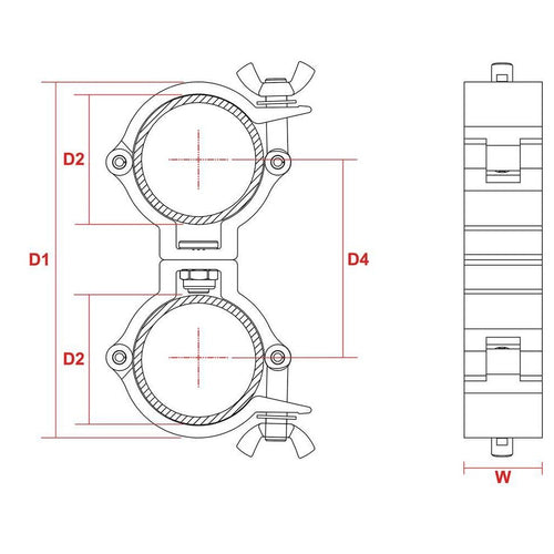 BeamZ BC50-100D Swivel Coupler Sl100kg Al
