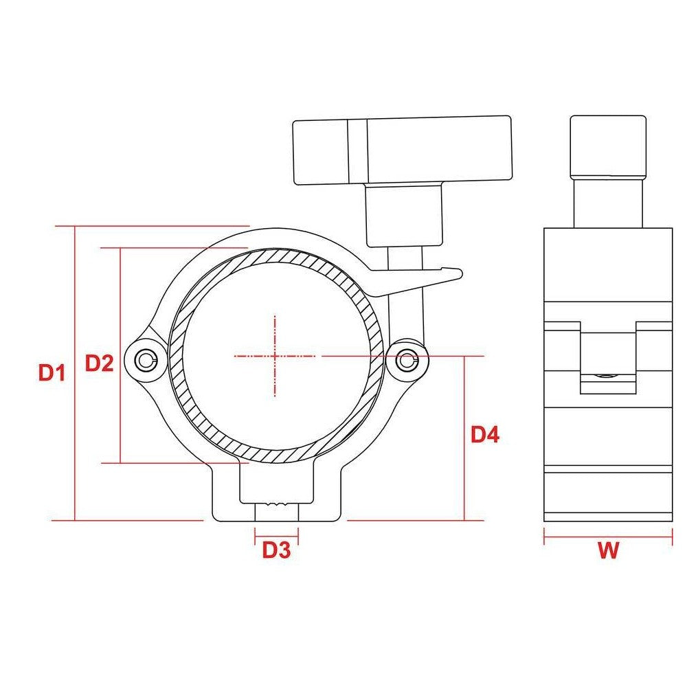 BeamZ BC50-100N Half Coupler Sl 100kg Al.