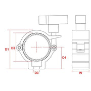 BeamZ BC50-100N Half Coupler Sl 100kg Al.