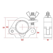 BeamZ BC50-200 Half Coupler Sl 200kg Al.