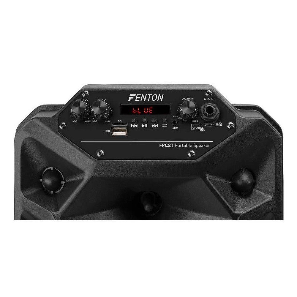 Fenton FPC8T Portable 8" LED Speaker. BT4.