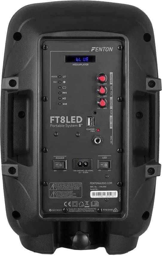 Fenton FT8LED Sistema portátil de 8" BT/micro