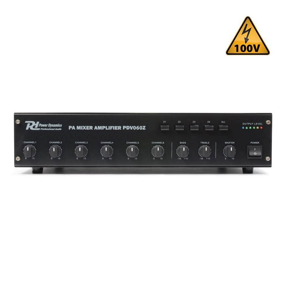 Power Dynamics PDV060Z Amplificador de 60W/100V con 4 zonas