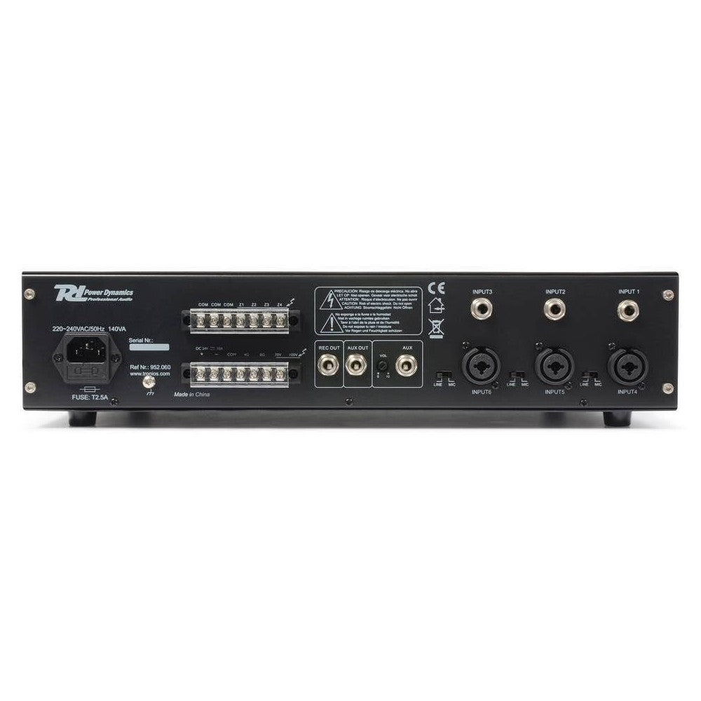 Power Dynamics PDV060Z Amplificador de 60W/100V con 4 zonas