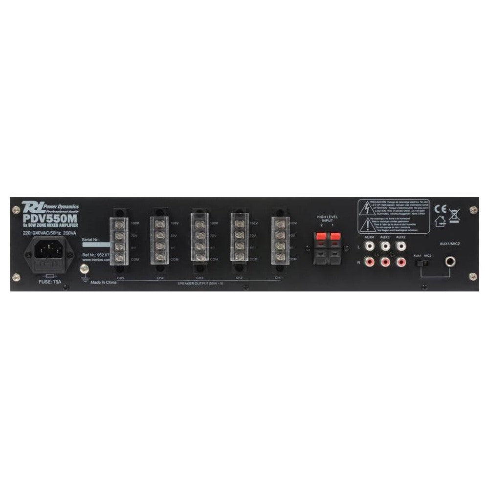 Power Dynamics PDV550M 100V 5ZMatrix amplificador 5x50W