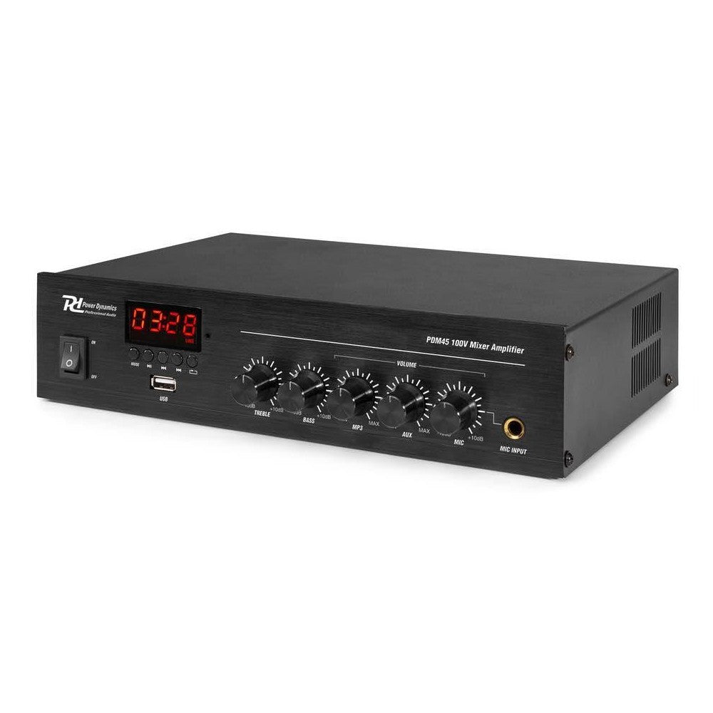 Power Dynamics PDM45 Amplificatore 45W/100V con BT/MP3