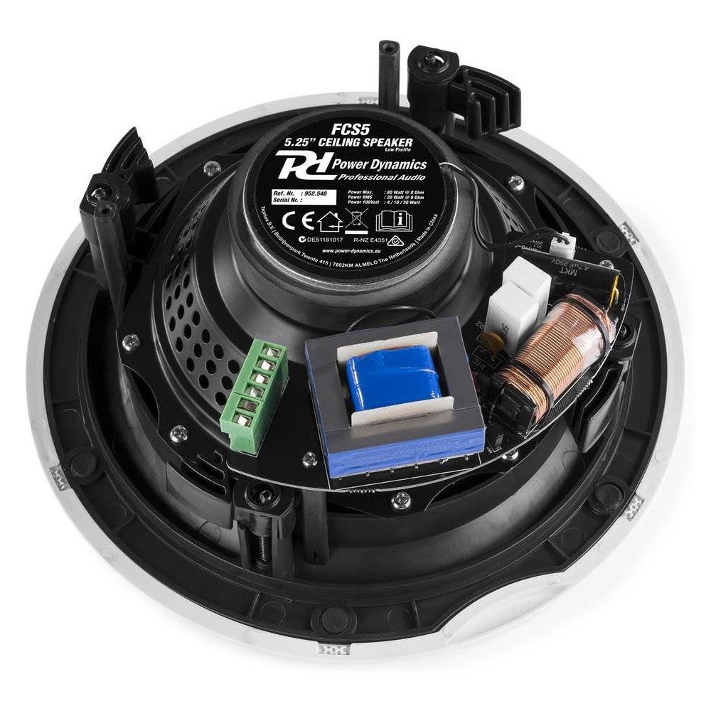 Power Dynamics FCS5 Diffusore da Controsoffitto 100V 5,25"