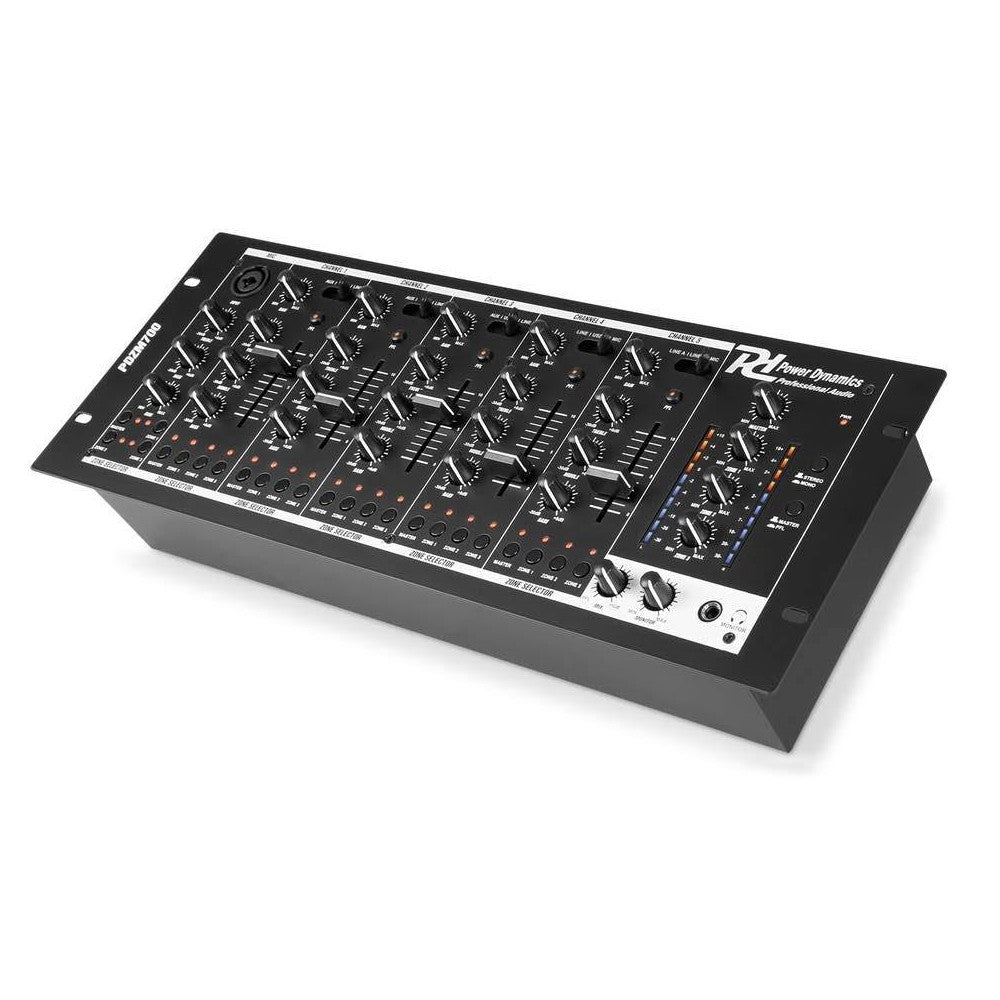 Power Dynamics PDZM700 Mesa de Mezclas de Rack 6 Canales 4 Zonas