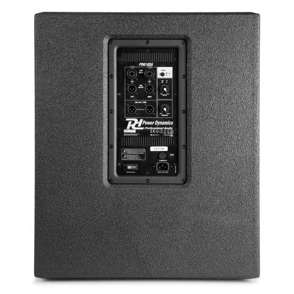 Power Dynamics PD618SA PD. Subwoofer autoamplificado de 18" y 700W