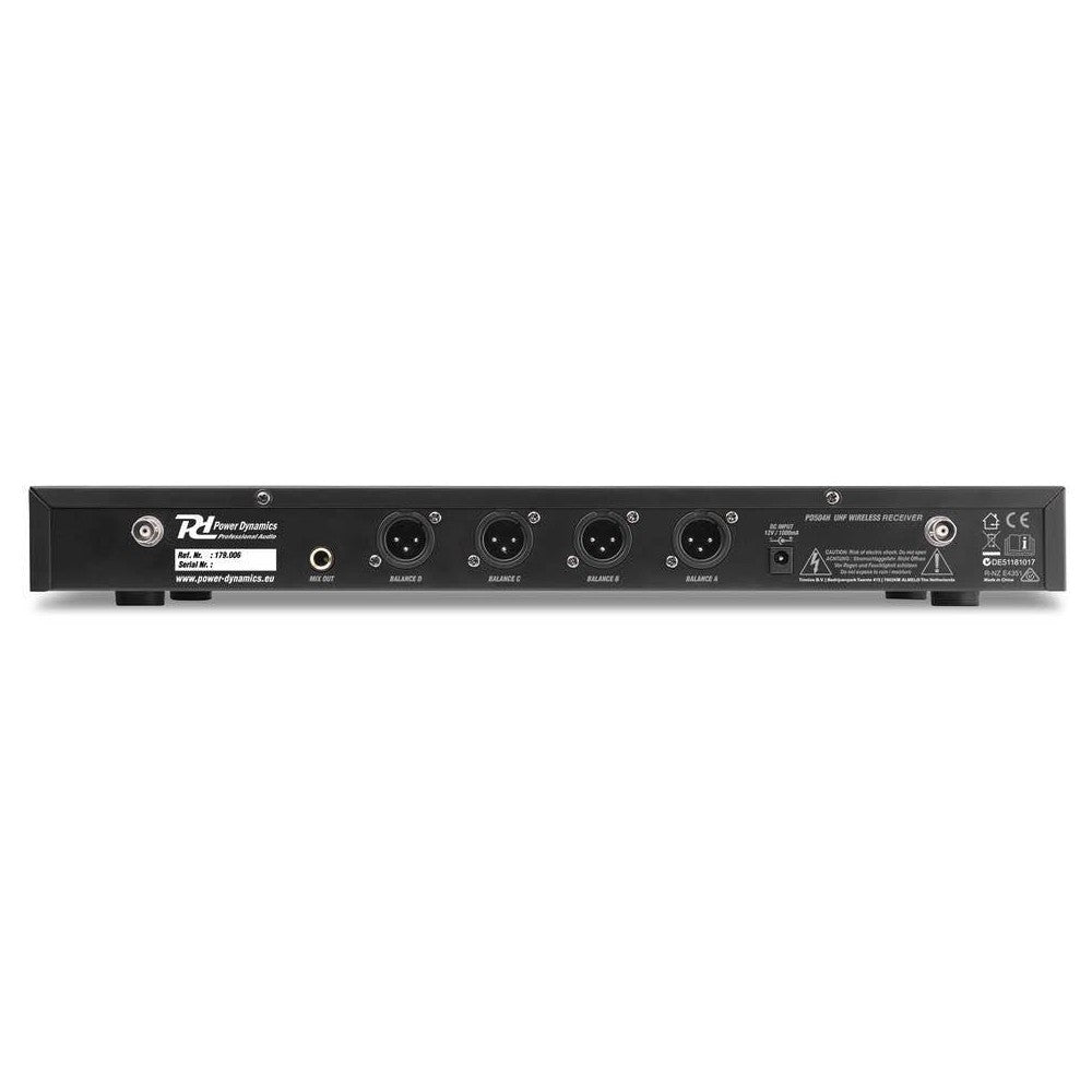 Power Dynamics PD504B UHF Wireless System with 4 Handheld Microphones