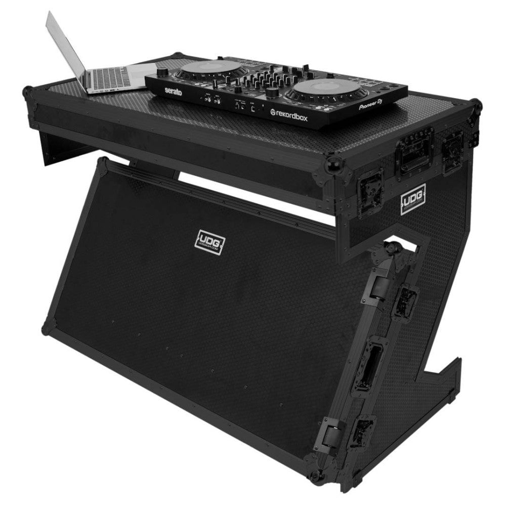 UDG GEAR U91072BL - ULTIMATE FLIGHT CASE PORTABLE Z-STYLE DJ TABLE BLACK PLUS (WHEELS)