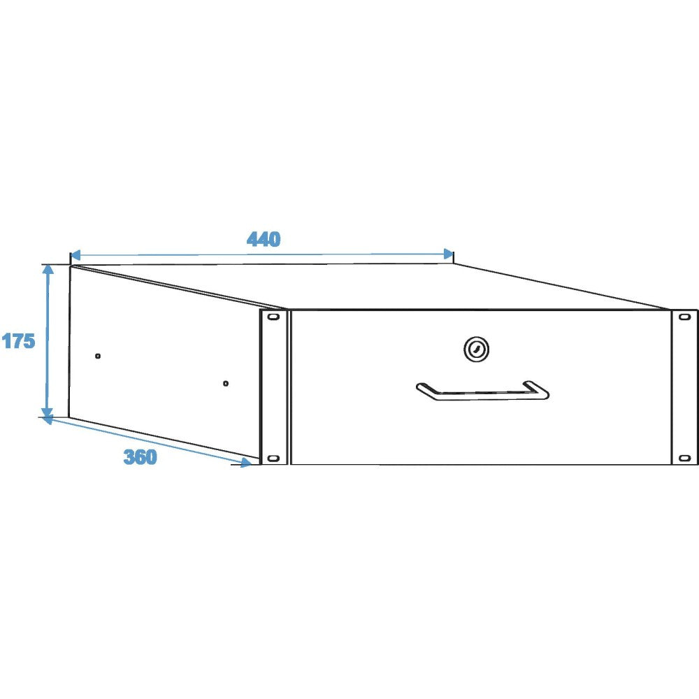 CAJÓN DE RACK OMNITRONIC CON CERRADURA 4U