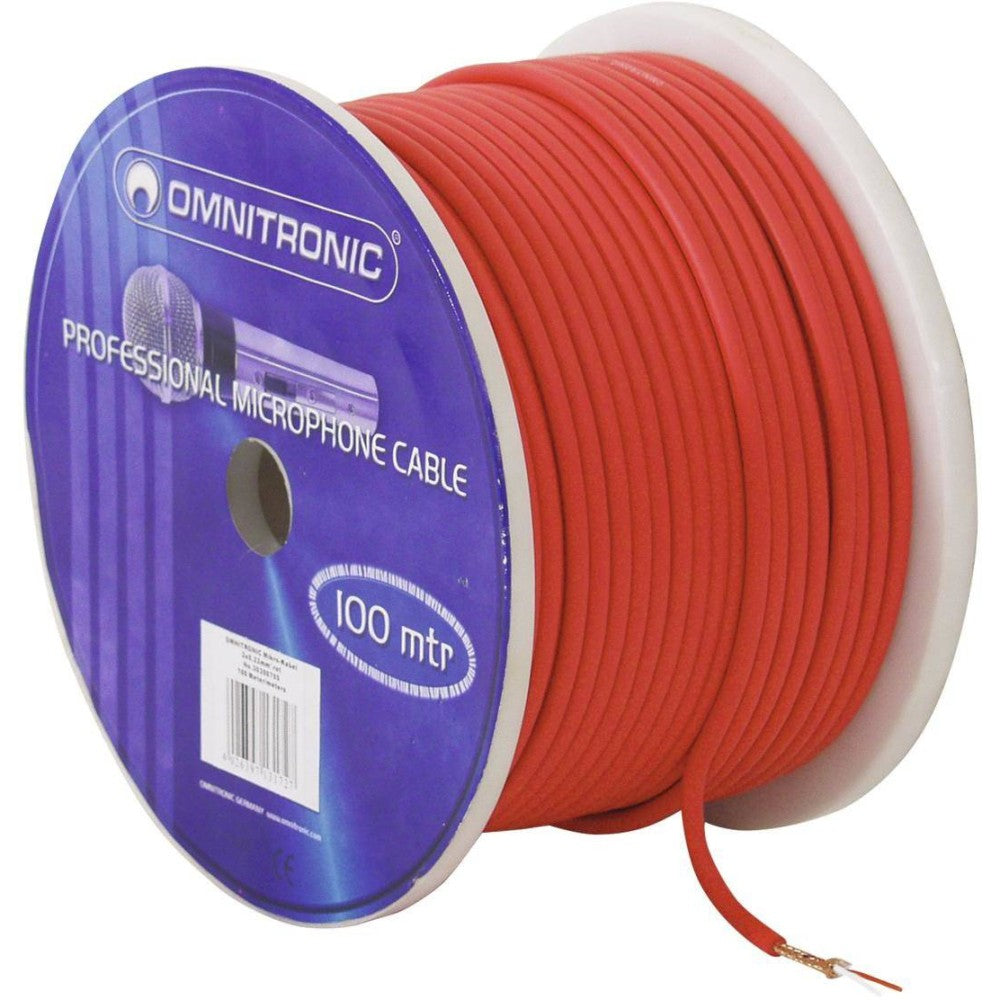 OMNITRONIC Cavo per microfono da 100m rosso