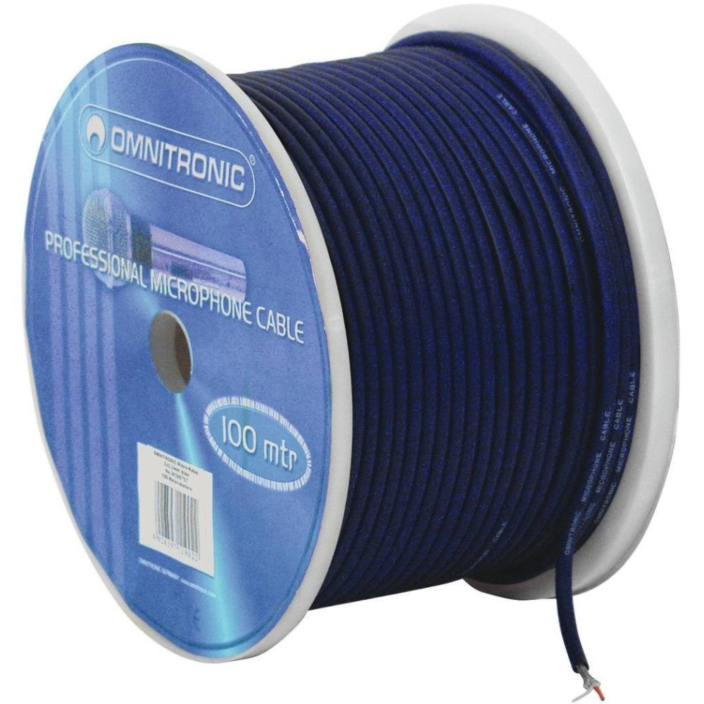 OMNITRONIC Cavo per microfono da 100m blu