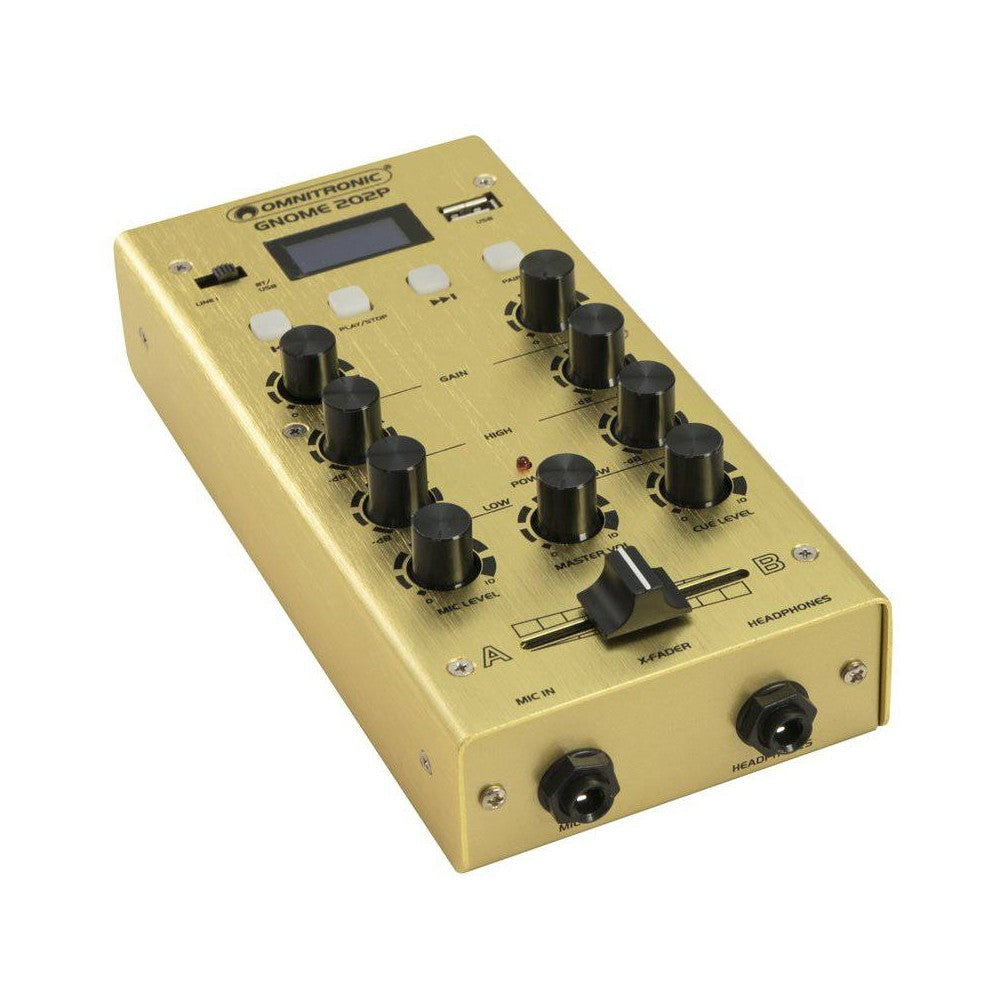 OMNITRONIC GNOME-202P GOLD Mini mesa de mezclas Dj