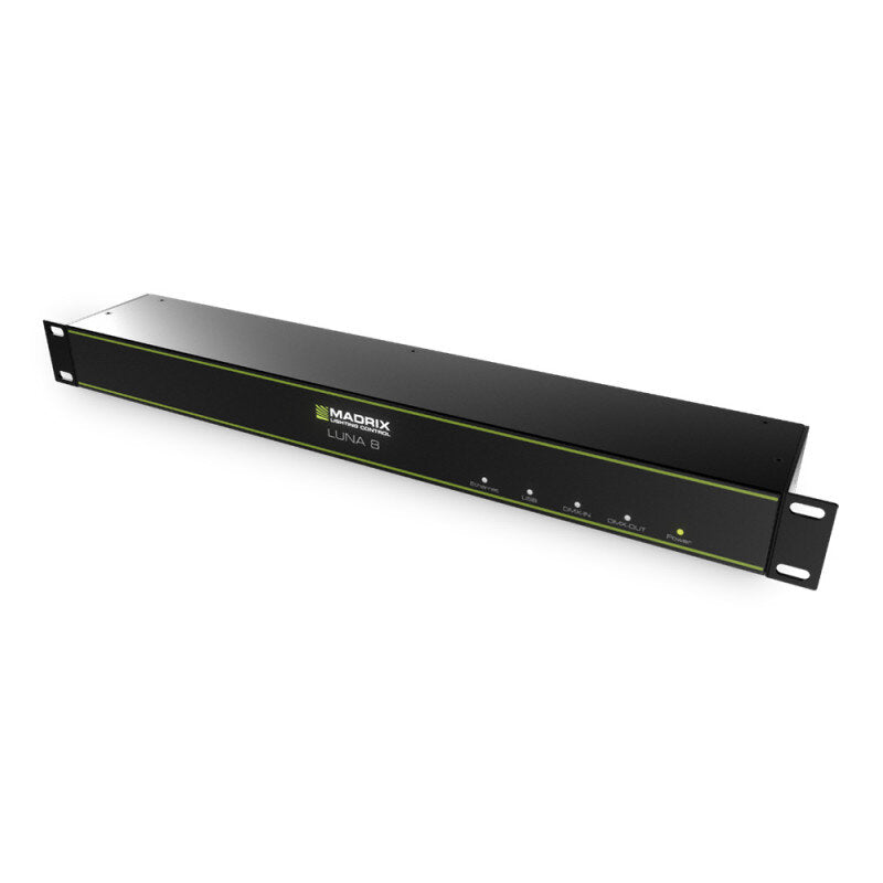MADRIX LUNA 8 Art-Net Node / USB 2.0 DMX-512 interface, 8 x DMX-OUT, 1 x DMX-IN, 19"