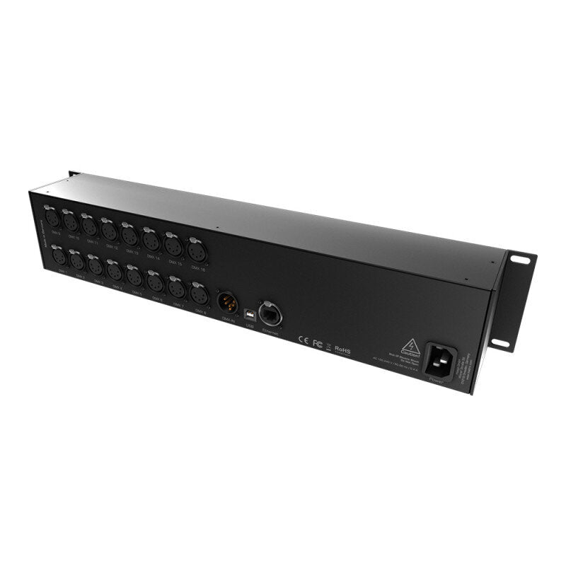 MADRIX LUNA 16 Art-Net Node / USB 2.0 DMX-512 interface, 16 x DMX-OUT, 1 x DMX-IN, 19"