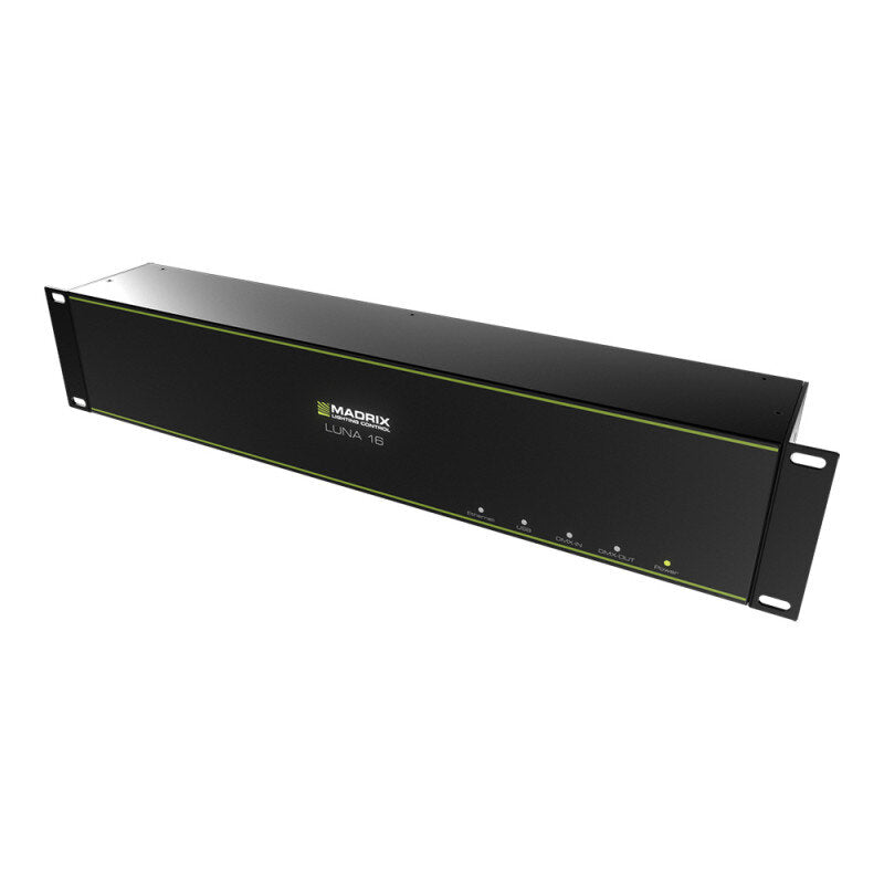 MADRIX LUNA 16 Art-Net Node / USB 2.0 DMX-512 interface, 16 x DMX-OUT, 1 x DMX-IN, 19"