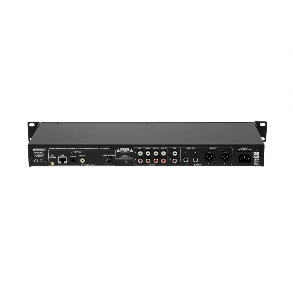 OMNITRONIC EP-220NET Preamplificatore con Internet Radio, DAB+ e Bluetooth