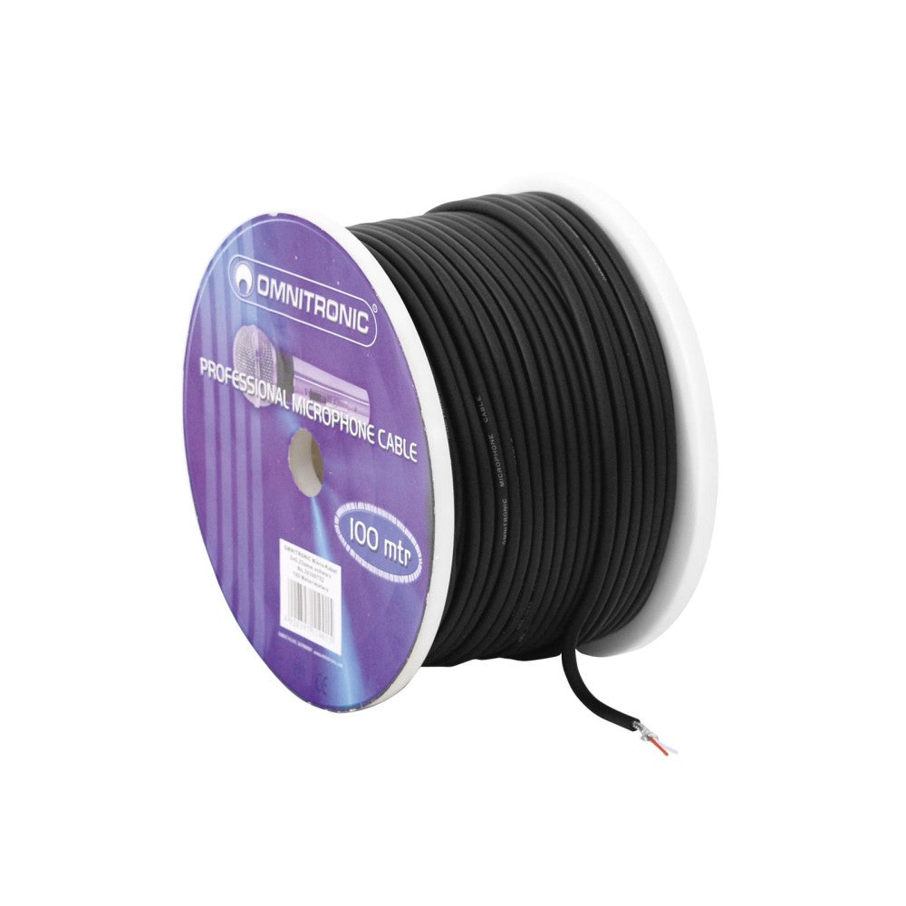 OMNITRONIC Cavo per microfono 2x0,22 100 m Nero
