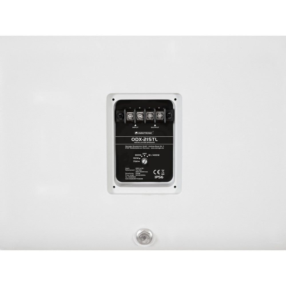 OMNITRONIC ODX-215TL 100V Installation speaker white