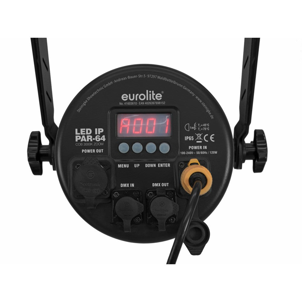 EUROLITE LED IP PAR-64 COB 3000K 100W Zoom bk