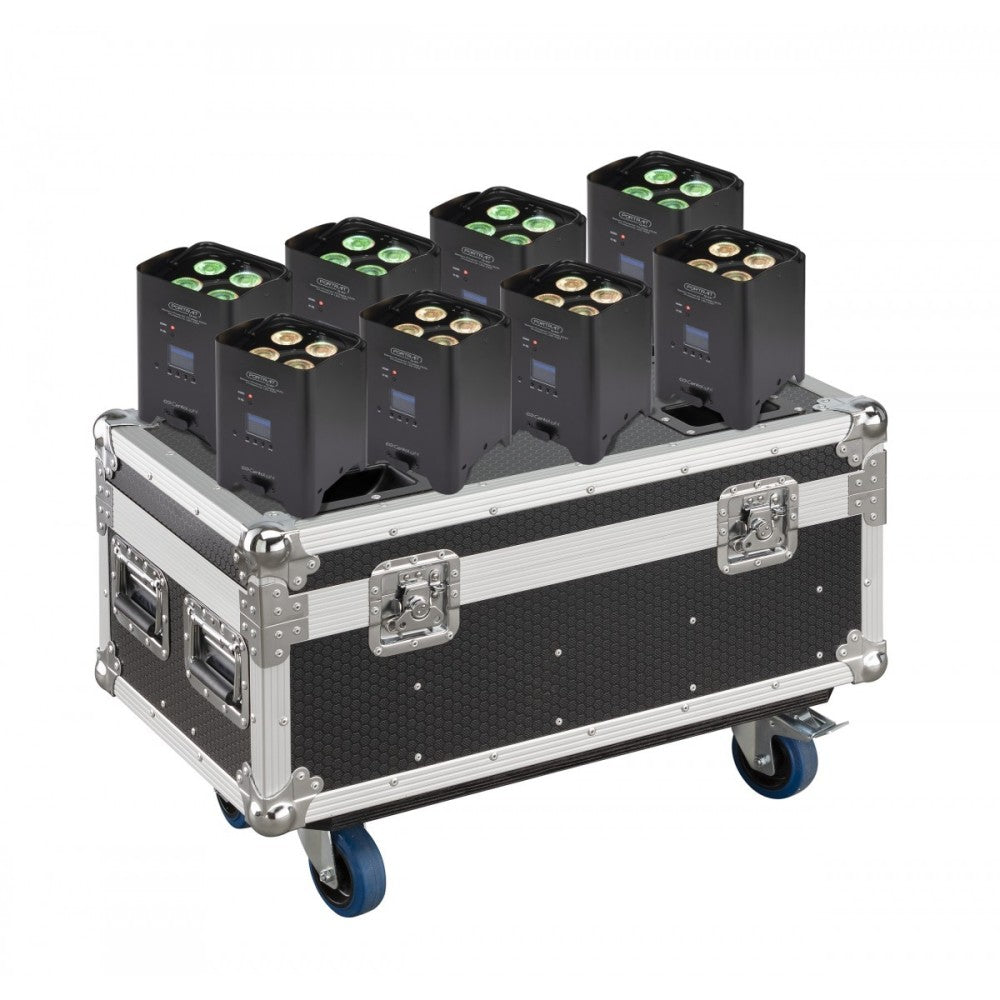 CENTOLIGHT PORTRAIT Q-AIR CON FLIGHT CASE SET 8 PAR A BATTERIA