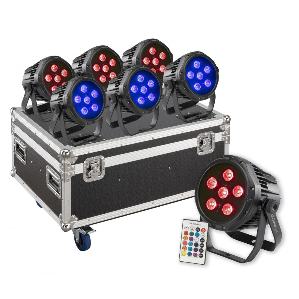 CENTOLIGHT PORTRAIT SET 6 PAR A BATTERIA IP65 CON CASE