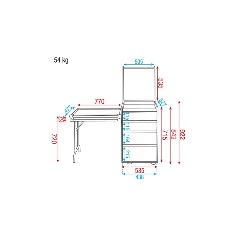 Showgear Drawer Case 12U + Work Surface Cassetto 12 U + superficie di lavoro