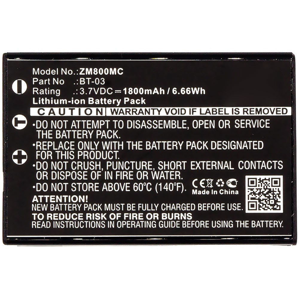 ZOOM BT-03 - batteria ricaricabile agli ioni di litio per Q8