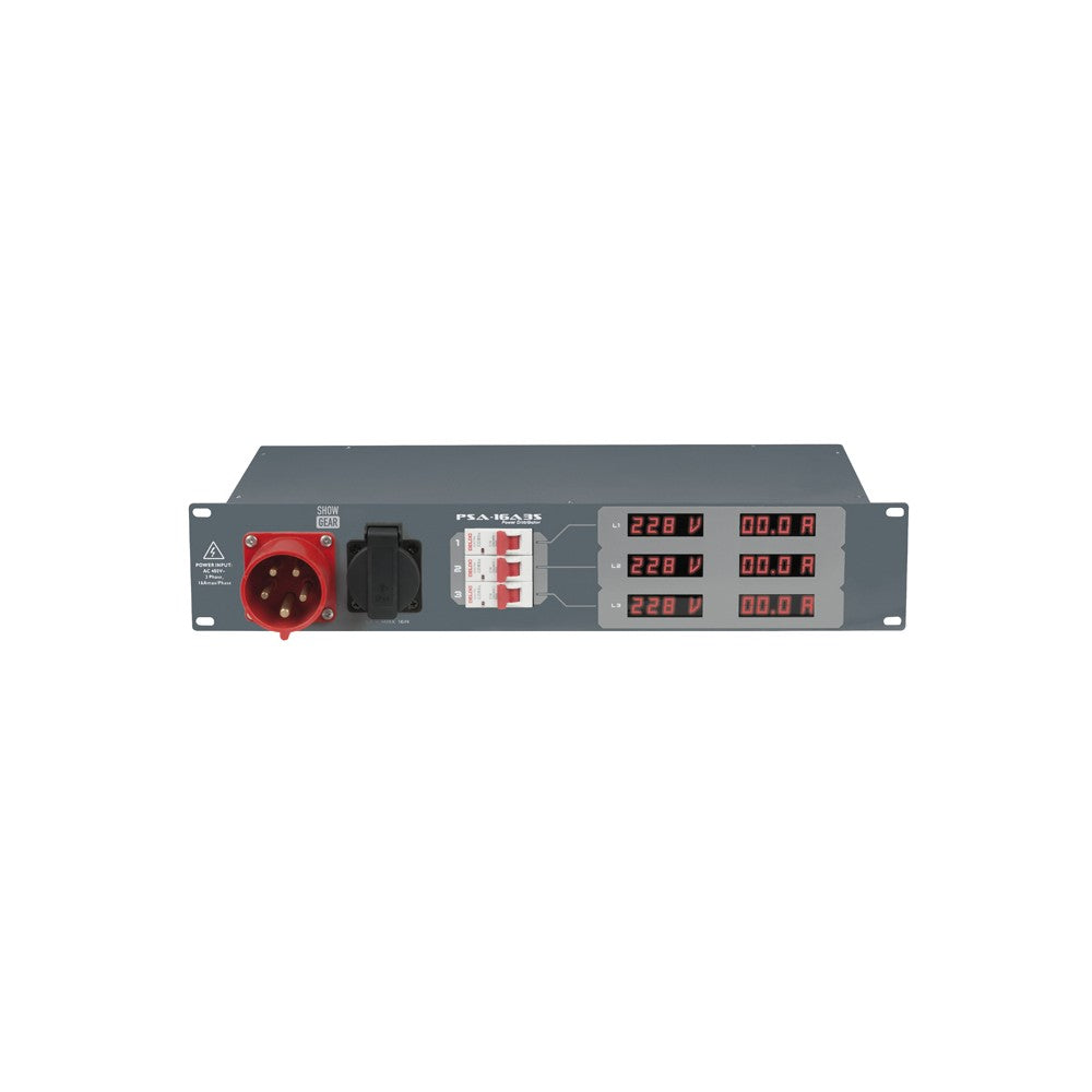 Showgear PSA-16A3S 3x MCB, uscita Schuko