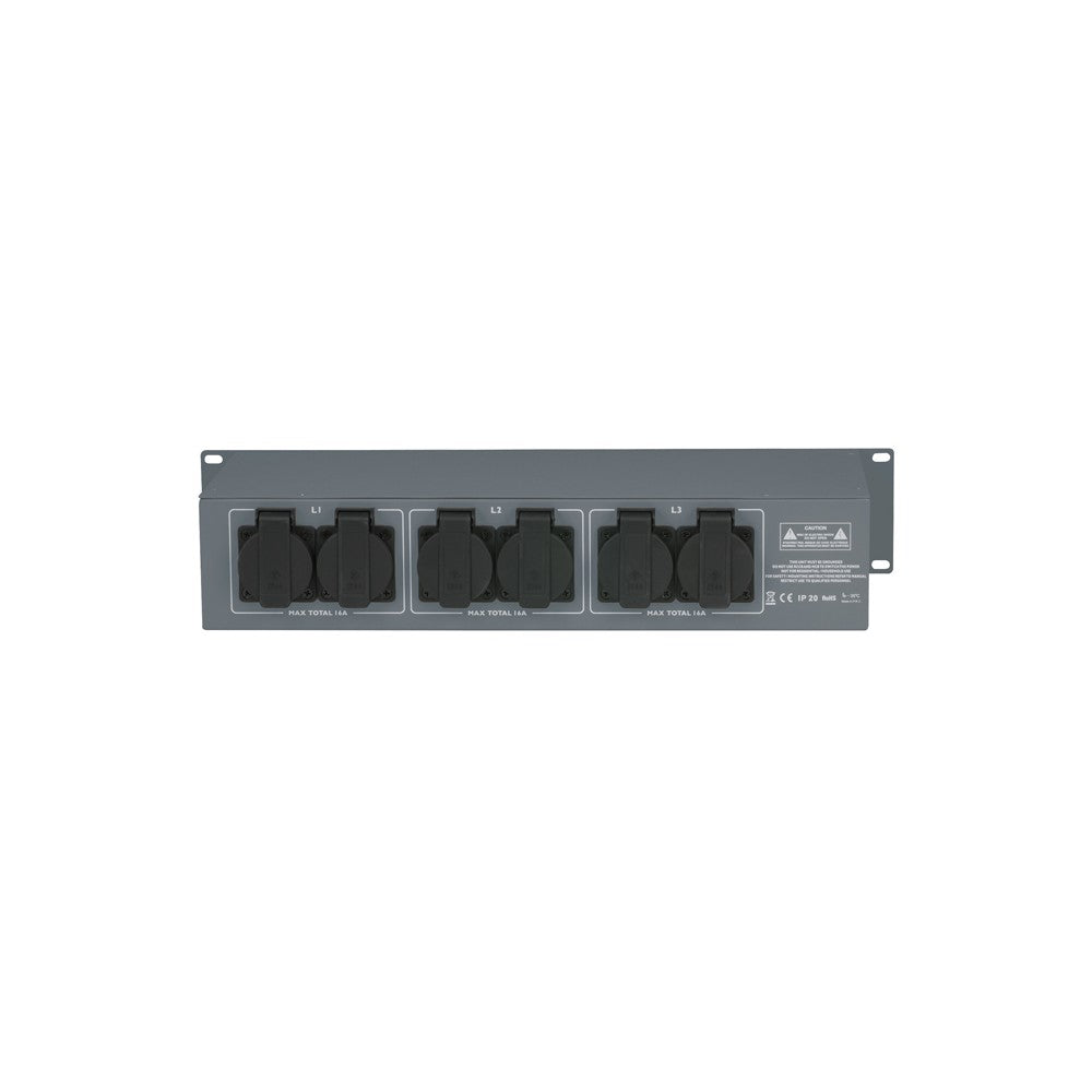 Showgear PSA-16A3S 3x MCB, uscita Schuko