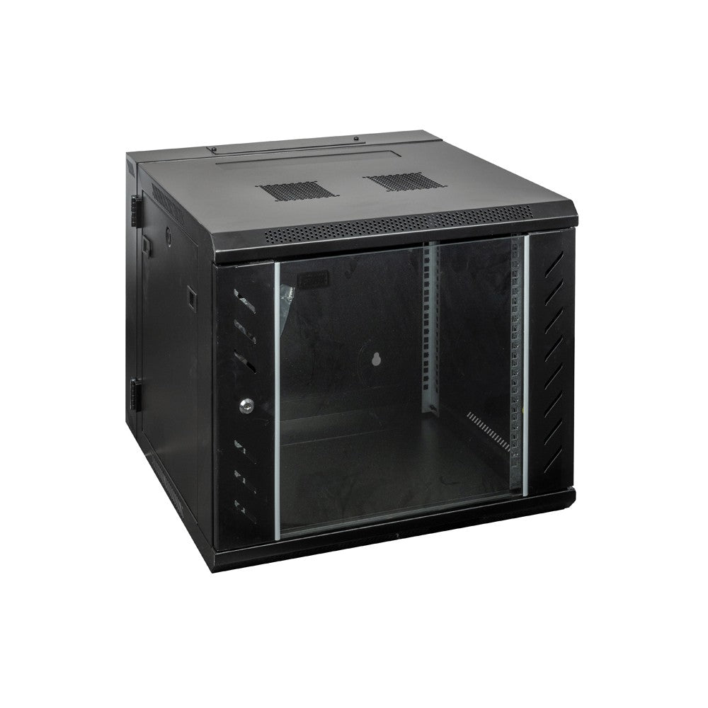 Showgear RCA-WMH-9 9U 19" Patch Panel Rack, montaggio a parete, cerniera posteriore