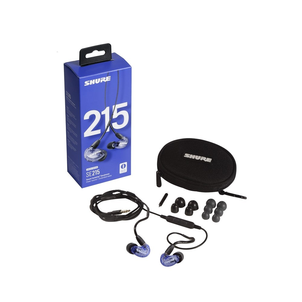 Shure SE215 Purple with mic and remote cable