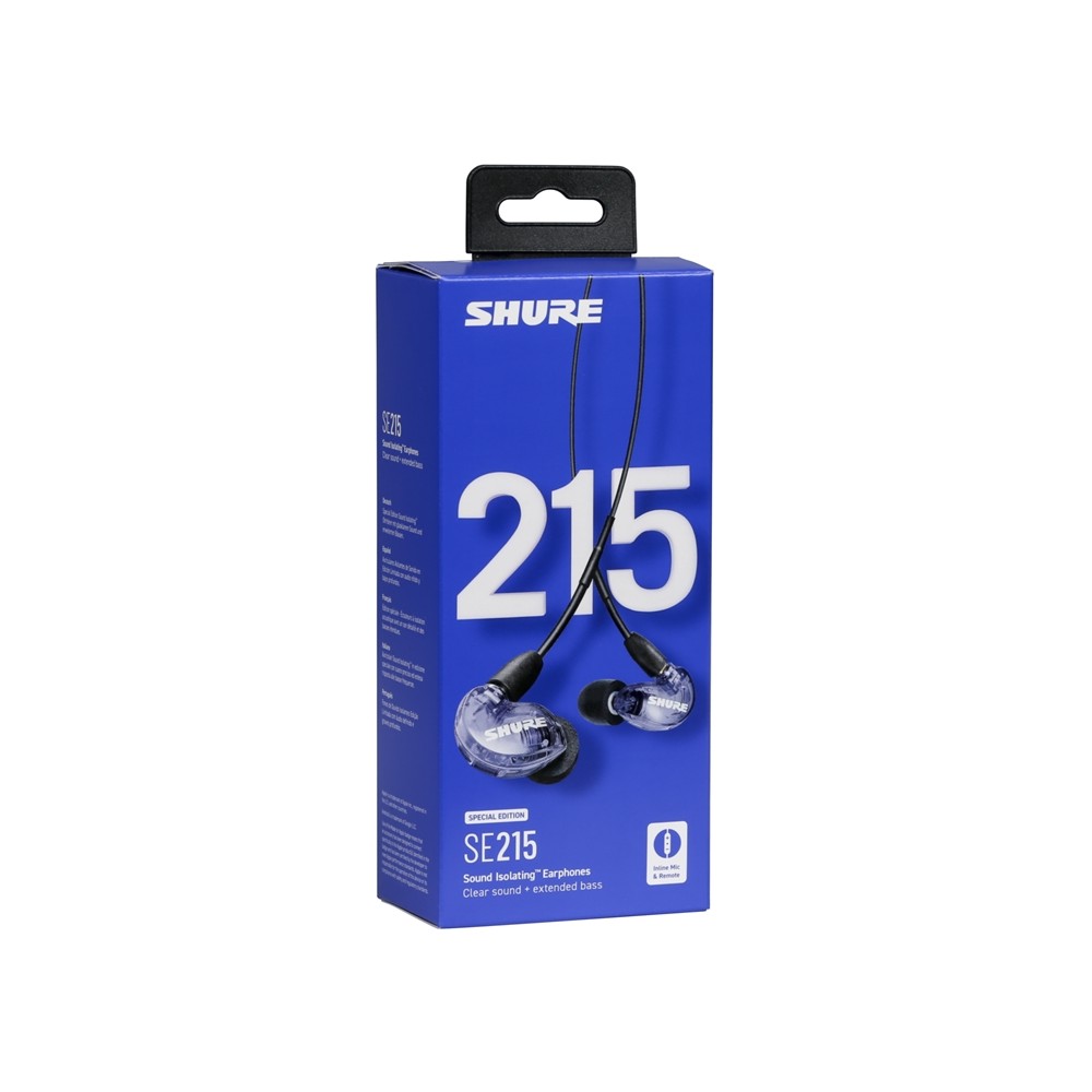 Shure SE215 Purple with mic and remote cable