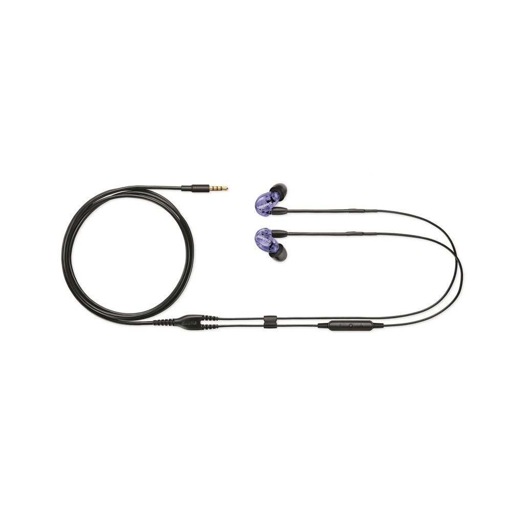 Shure SE215 Purple with mic and remote cable