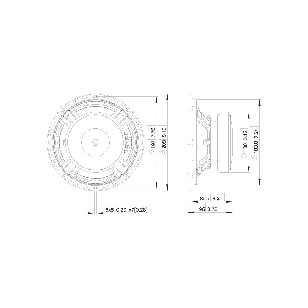 LAVOCE WSF081.82 8" Woofer Ferrite
