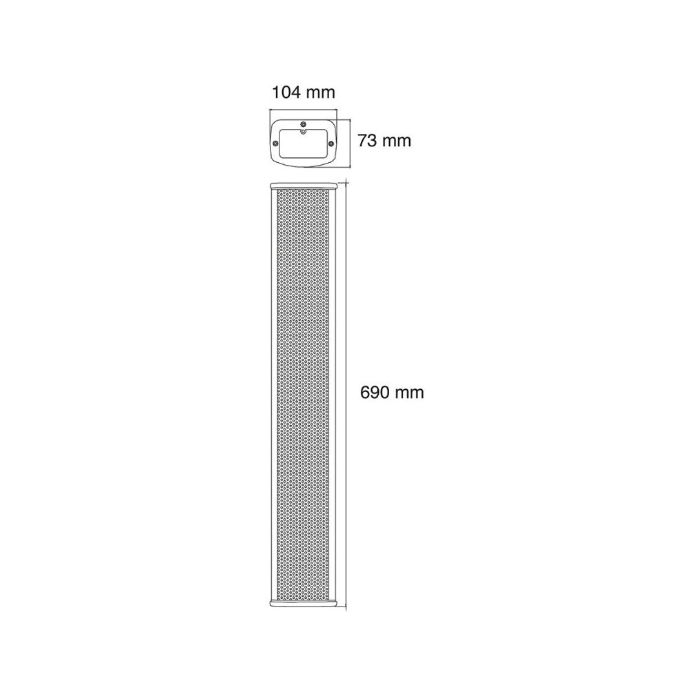 Audiophony 8 speakers column - 100V - 8x2.5'' - 40/80W - IP44