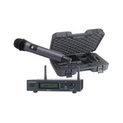 Audiophony Set including a UHF True Diversity receiver and a handheld microphone in its transport case