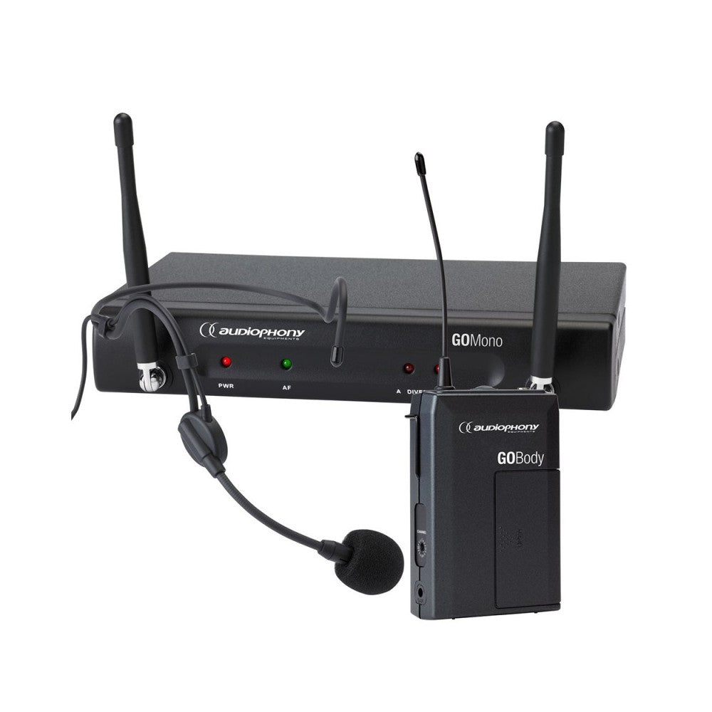 Audiophony 1 GO Mono receiver + 1 GO Body bodypack transmitter + 1 headband GO Head microphone