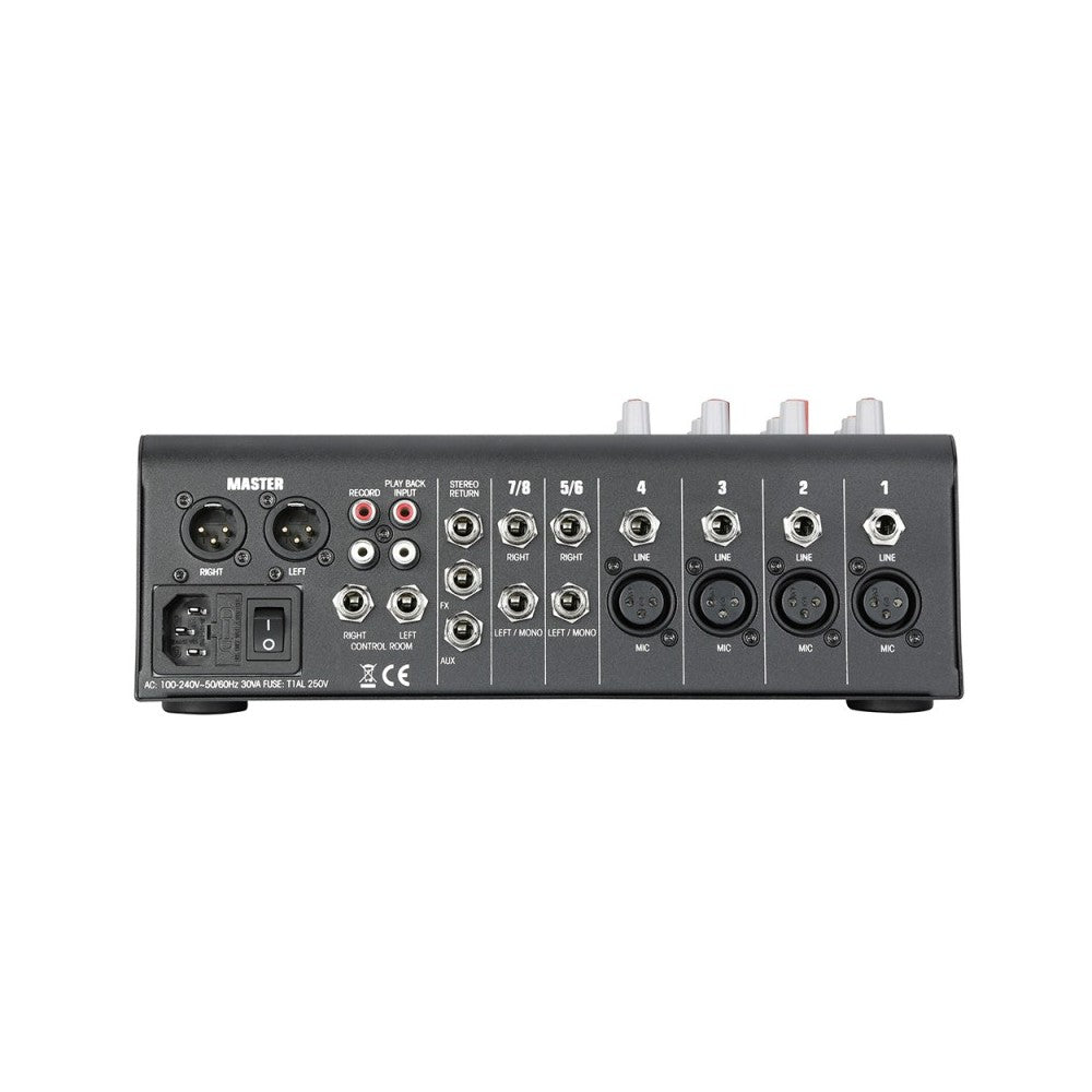 Audiophony 8-channel Mixer + Compressor + Effects + USB/SD/BT Player