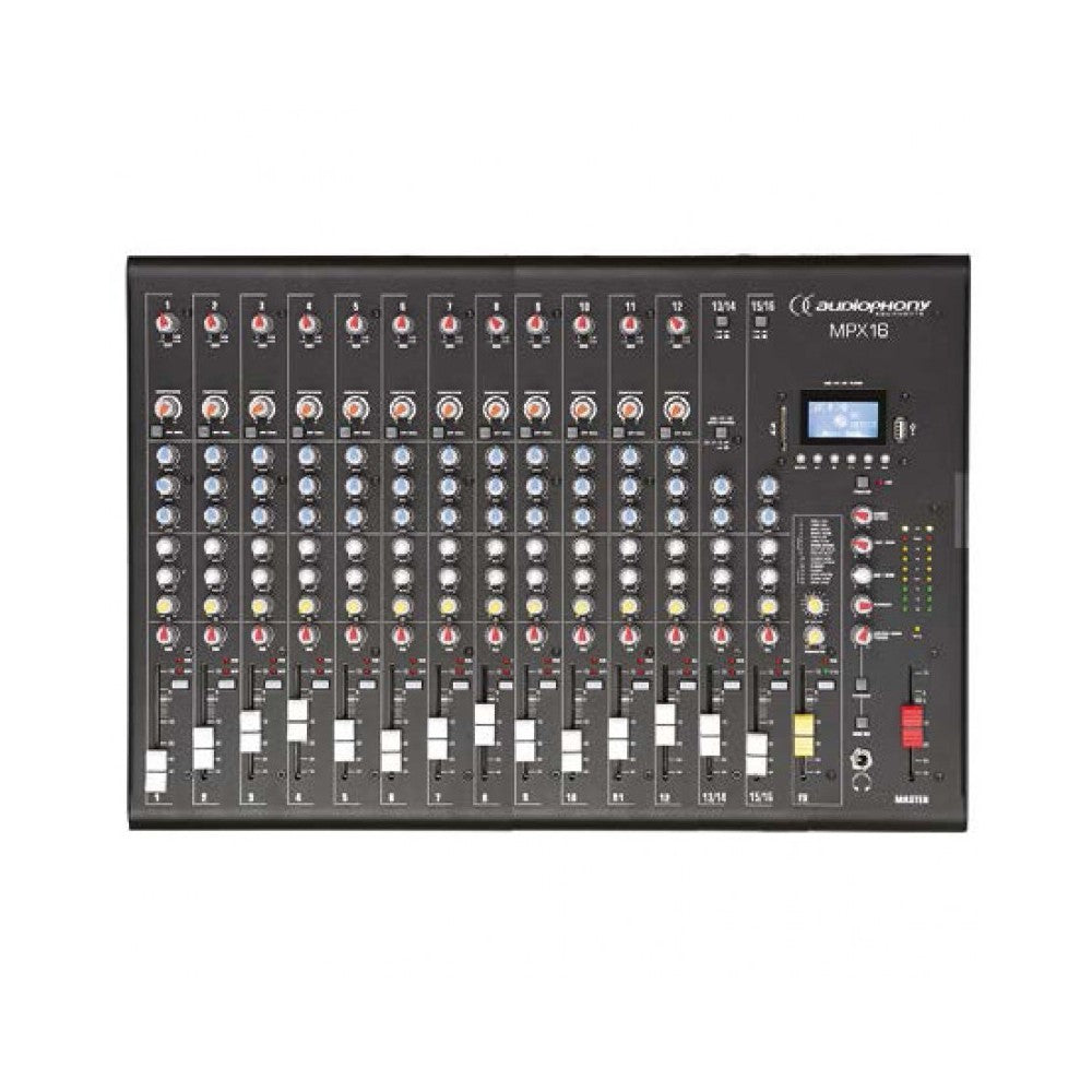 Audiophony Mixer 16 CH + Compressor + Effects + USB/ SD/BT Player