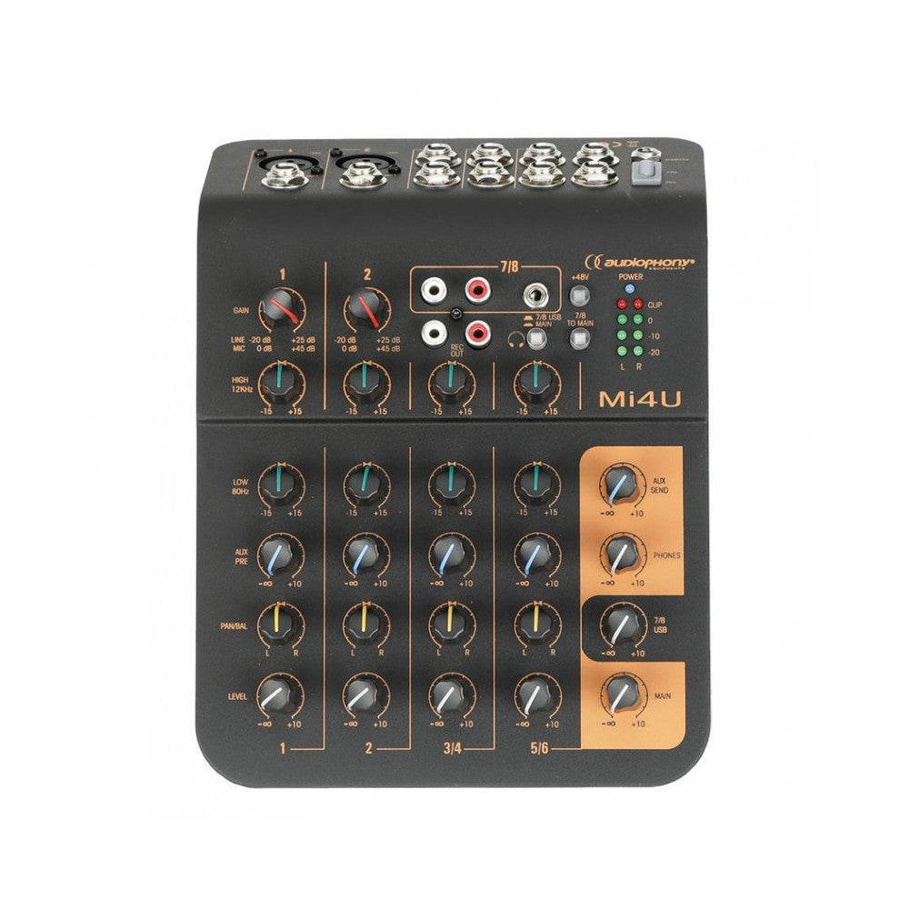 Audiophony Mixer 4CH 2 Mic+2 stereo + USB port