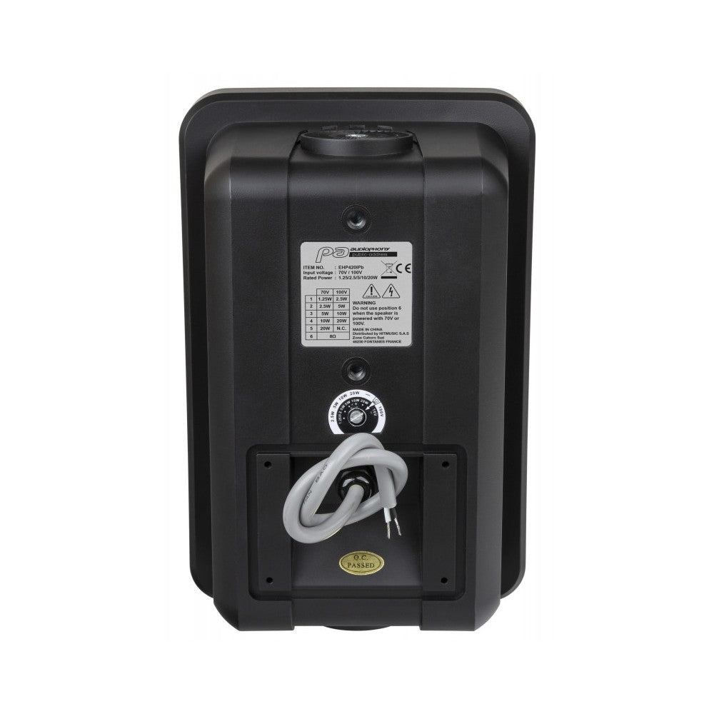 Audiophony Tropicalized speaker 4’ 100V 2~20W / 8ohm - Black - IP55 (price for carton of 2pcs)