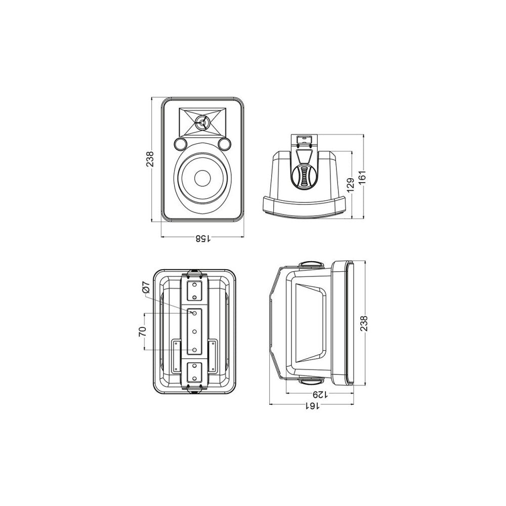 Audiophony Tropicalized speaker 4’ 100V 2~20W/8ohm -White - IP55 (price for carton of 2pcs)